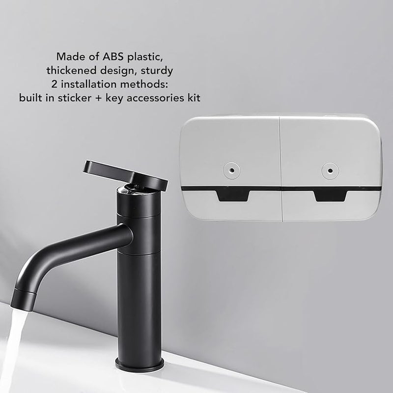 موزع مناشف ورقية بيضاء مثبت على الحائط مع آلية قفل ونافذة بصرية للحمام والمطبخ - Image 4